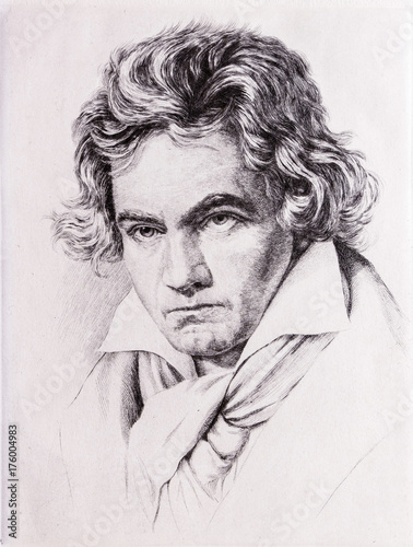 Portrait of Ludwig van Beethoven. photo