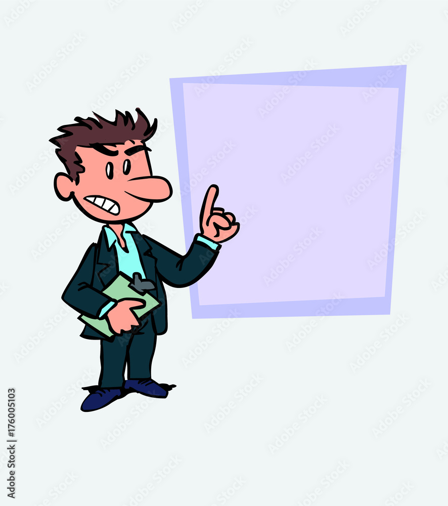 White businessman decided, somewhat angry. Is showing, as in a presentation, the data you want. White businessman decided, somewhat angry. Is showing, as in a presentation, the data you want.