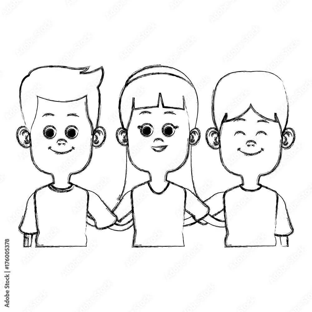 Cute kids friends cartoon icon vector illustration graphic design Cute kids friends cartoon icon vector illustration graphic design