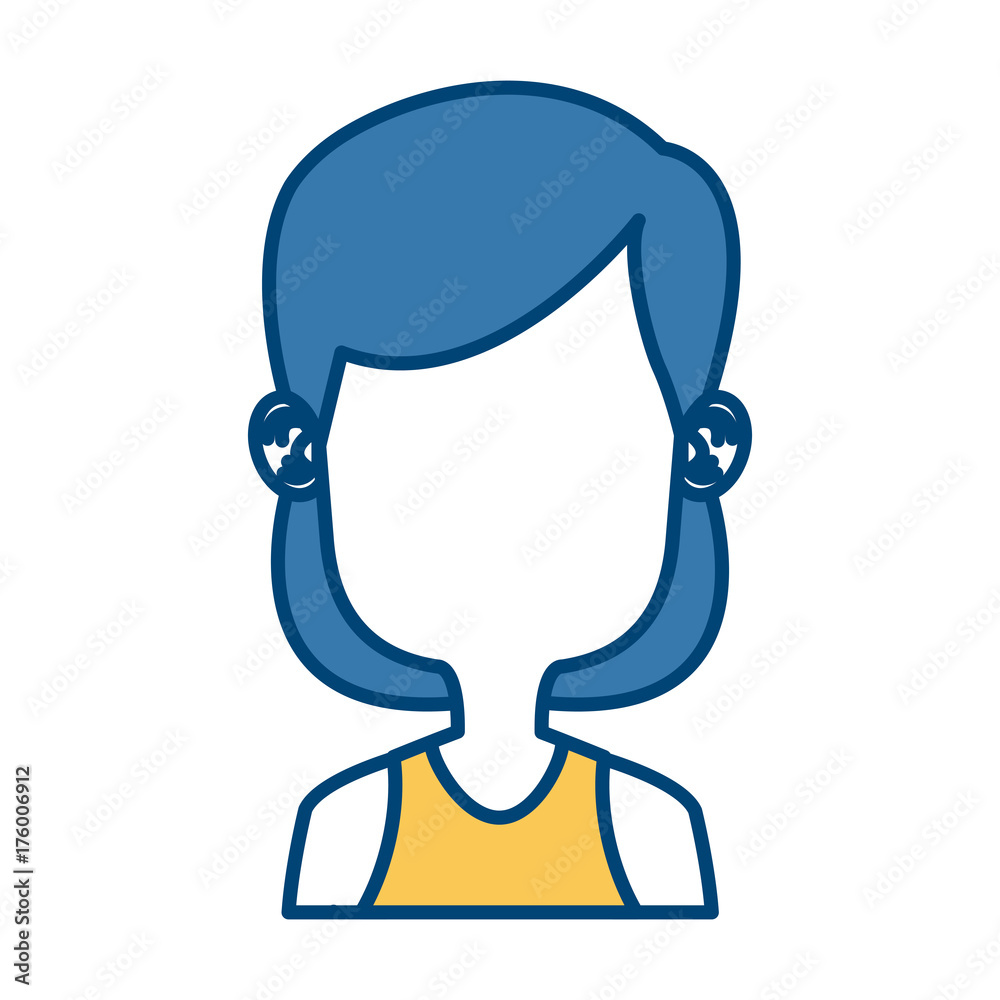 Girl faceless cartoon icon vector illustration graphic design Girl faceless cartoon icon vector illustration graphic design