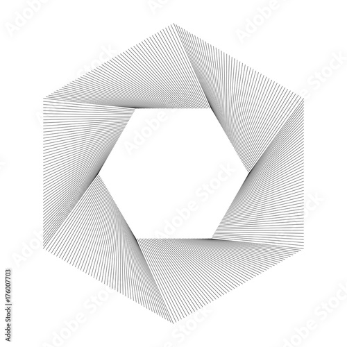 Design element poligonal from many parallel lines30