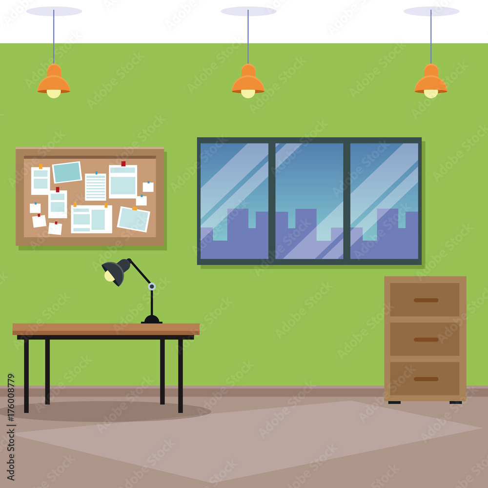Office interior room icon vector illustration graphic design
