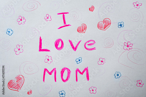 Child's drawing with words 