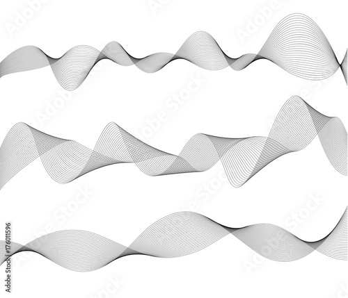 Design element wavy from many parallel lines07