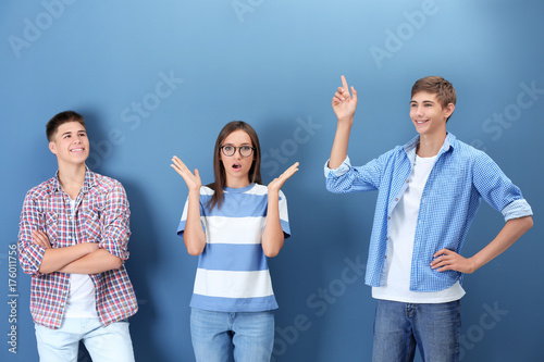 Teenagers in casual clothes...