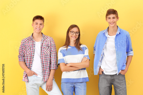 Teenagers in casual clothes...