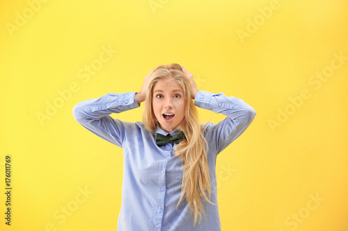 Emotional teenager girl in ...