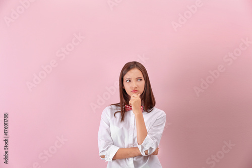 Emotional teenager girl in ...
