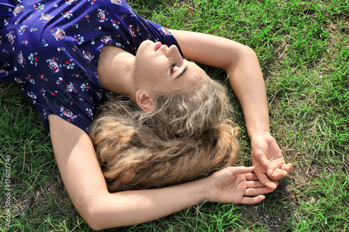 Beautiful young woman relax...
