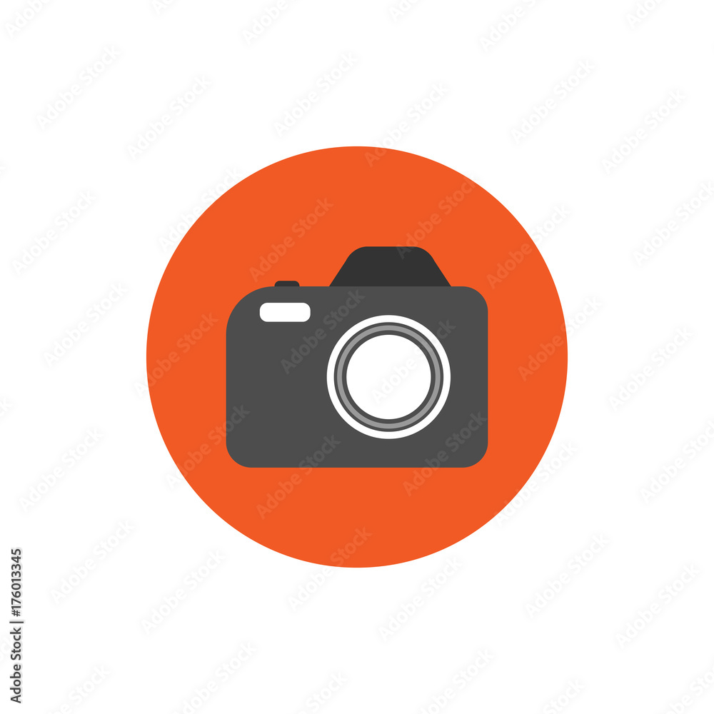 Photo camera round icon vector Photo camera round icon vector