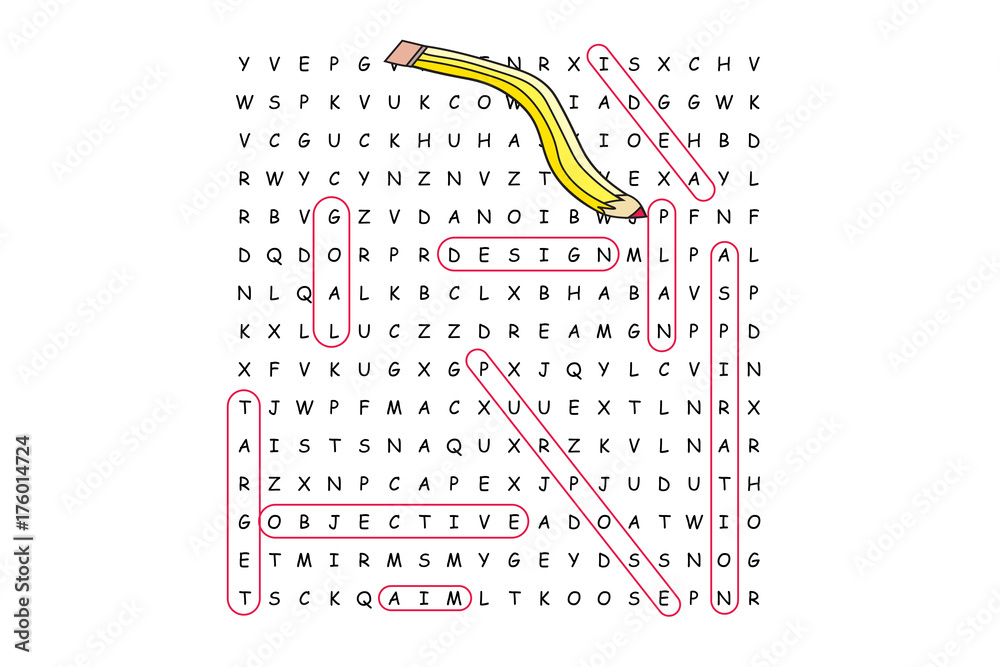 FInding plan hidden word search puzzle Stock Photo | Adobe Stock