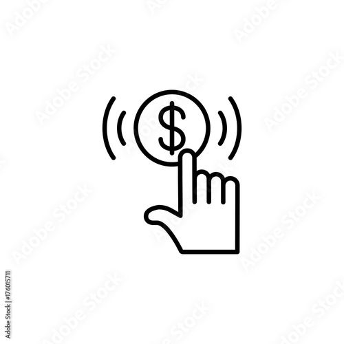 pay per click line black icon