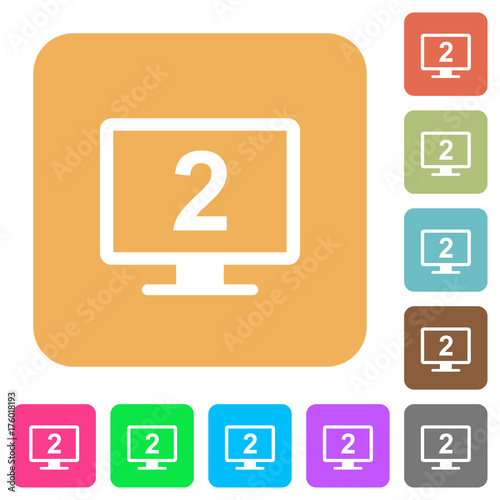 Secondary display rounded square flat icons