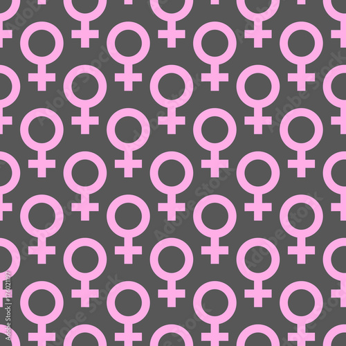 Seamless pattern of  female icon, venus symbol