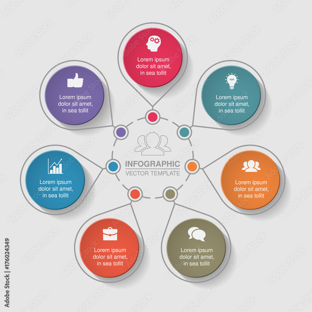 Vector infographic template for diagram, graph, presentation, chart, business concept with 7 options.