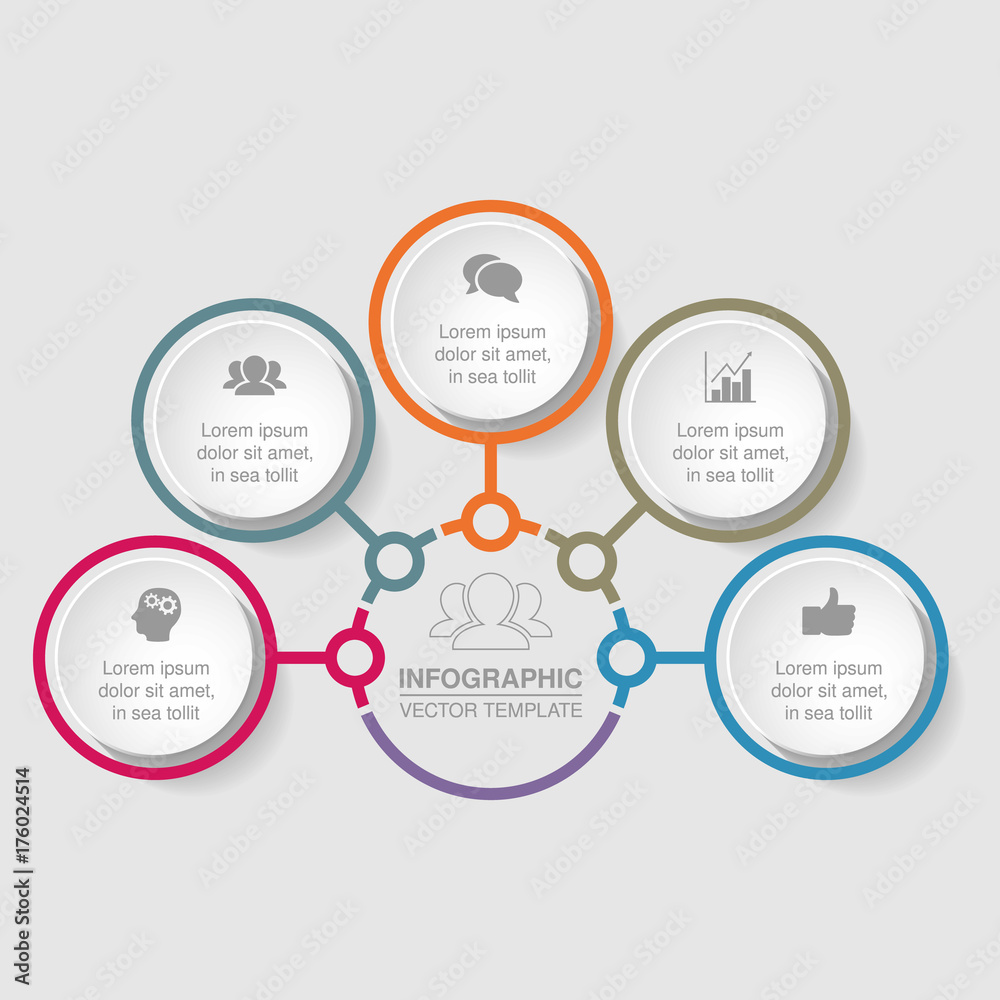 Vector infographic template for diagram, graph, presentation, chart, business concept with 5 options. Vector infographic template for diagram, graph, presentation, chart, business concept with 5 options.