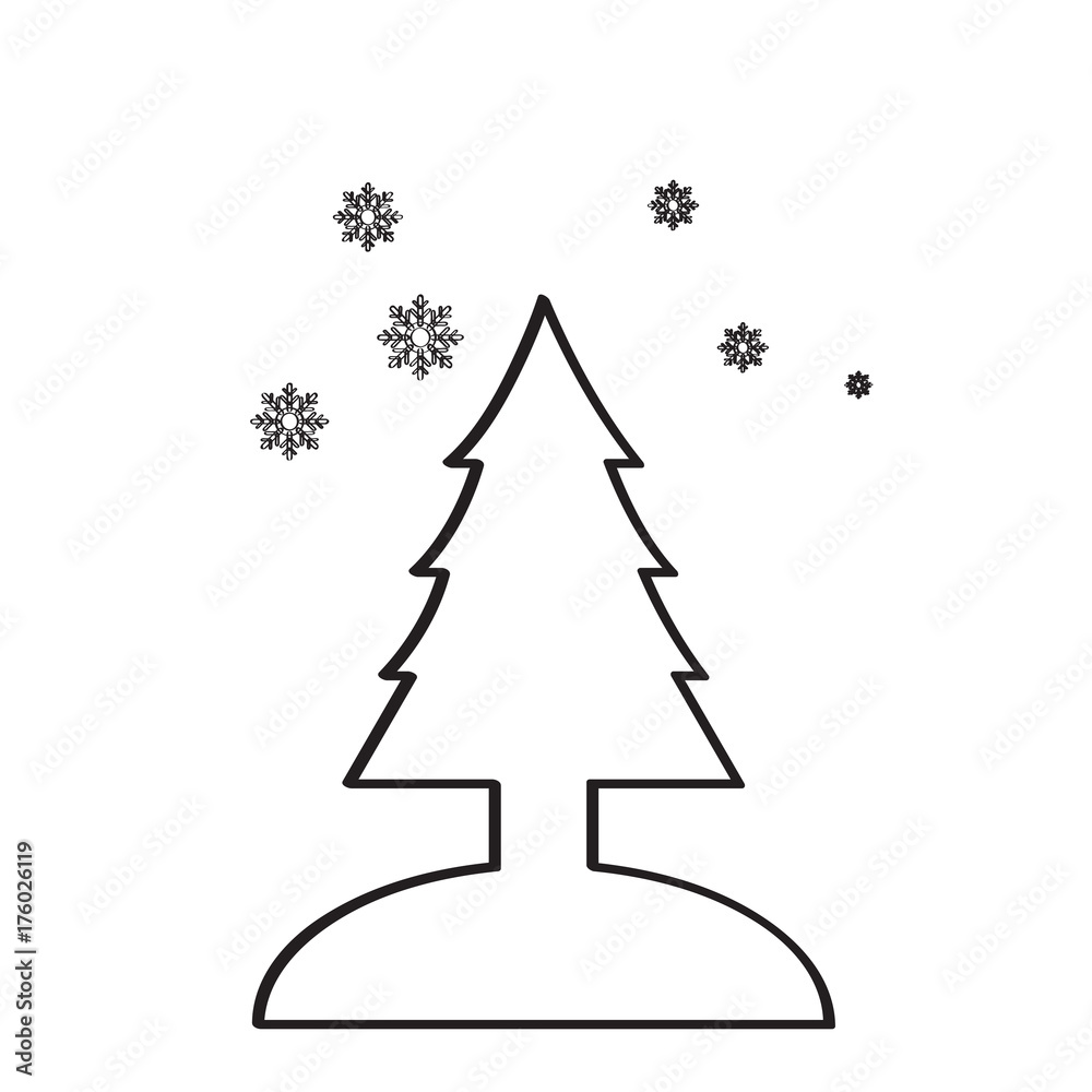 Fototapeta premium Isolated christmas tree icon on a white background, Vector illustration
