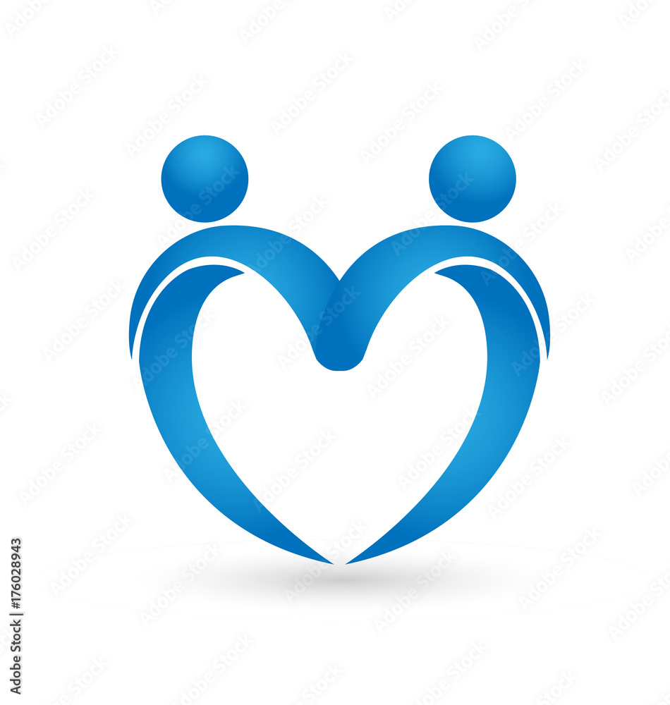 Gay couple people forming a heart, icon vector Gay couple people forming a heart, icon vector