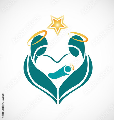 Nativity of the Lord Jesus Christ. Christmas. vector icon