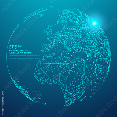 point and line composed world map,representing the global,Global network connection,international meaning.	