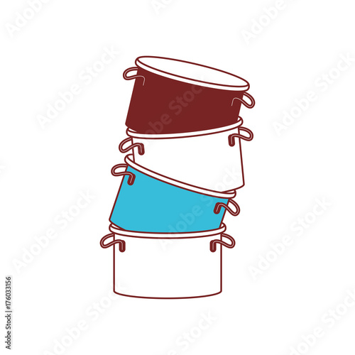 cooking pot stack color sections silhouette