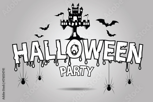 Halloween Vector lettering Halloween Party.