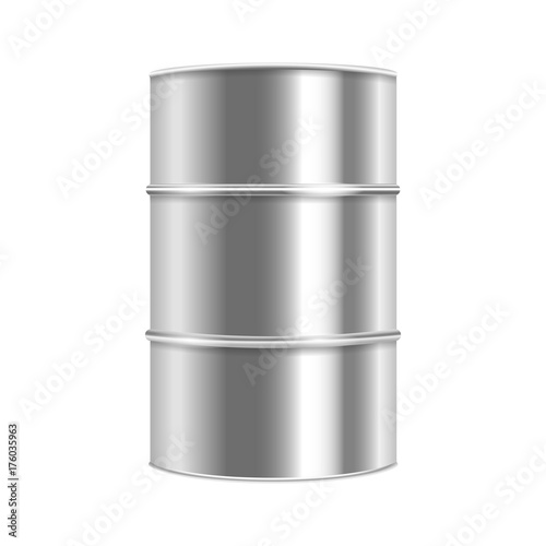 Blank realistic steel barrel. Vector