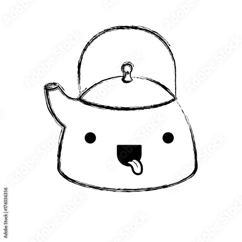 kettle jar flat monochrome blurred kawaii silhouette