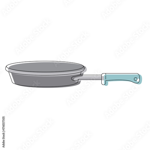 stewpan with handle colorful watercolor silhouette