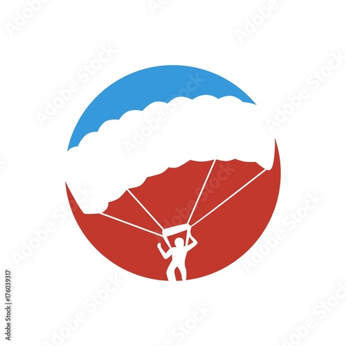 Parachuting, Hang Gliding, Paragliding, Skydiving Logo Illstration