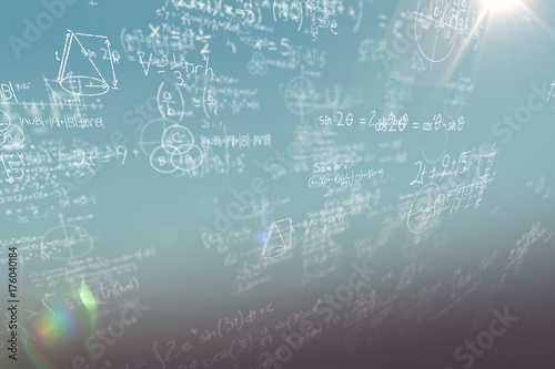 Composite image of mathematical complicated formulas