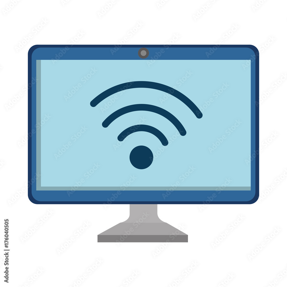 computer display with wifi signal computer display with wifi signal