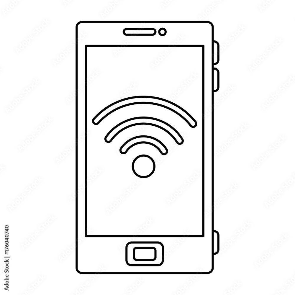 smartphone device with wifi signal vector illustration design smartphone device with wifi signal vector illustration design