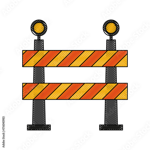 roadblock road sign icon image vector illustration design