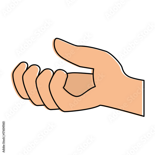 hand receiving isolated icon