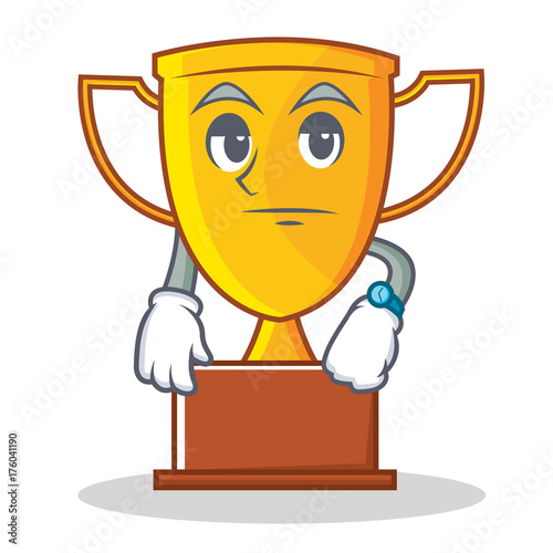 Waiting trophy character cartoon style