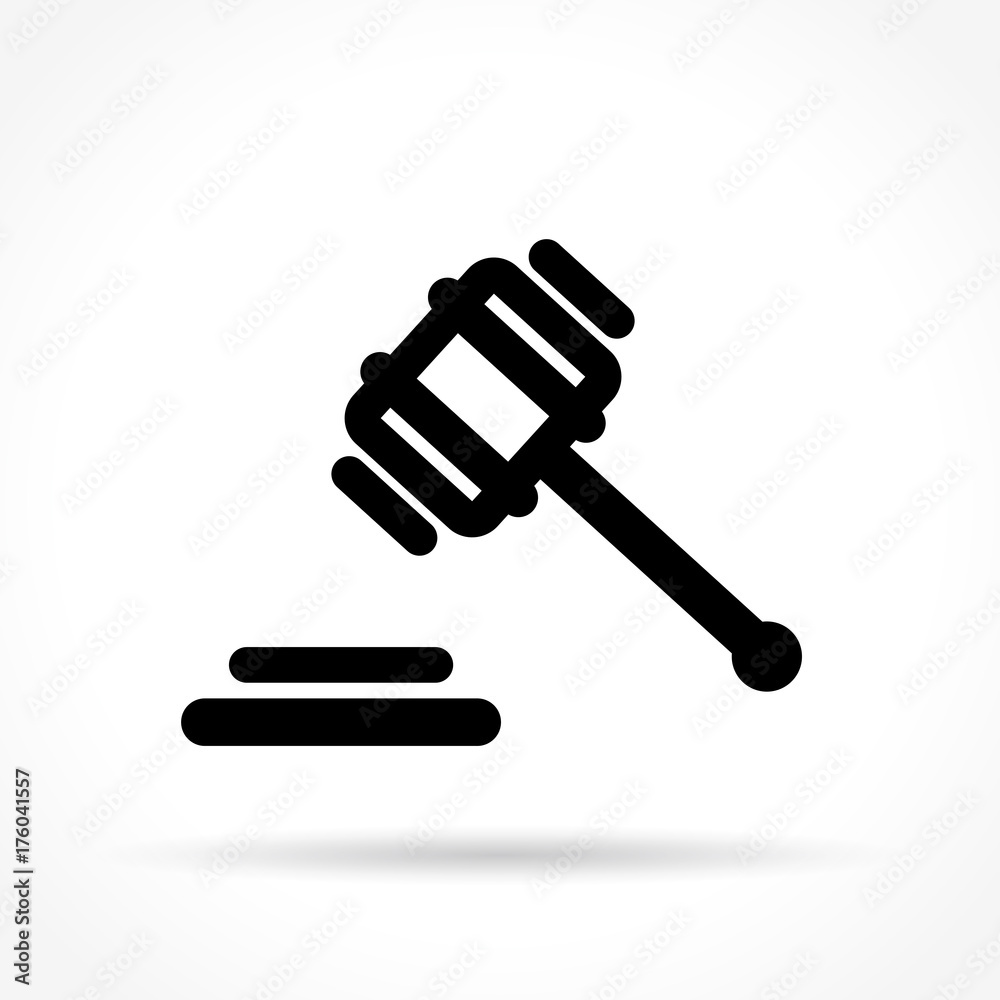 justice hammer icon on white background justice hammer icon on white background