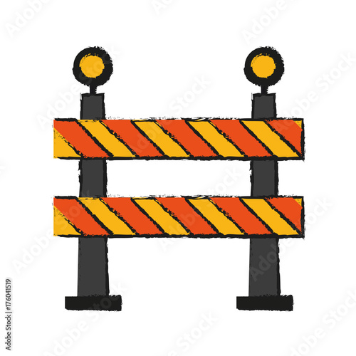 roadblock road sign icon image vector illustration design