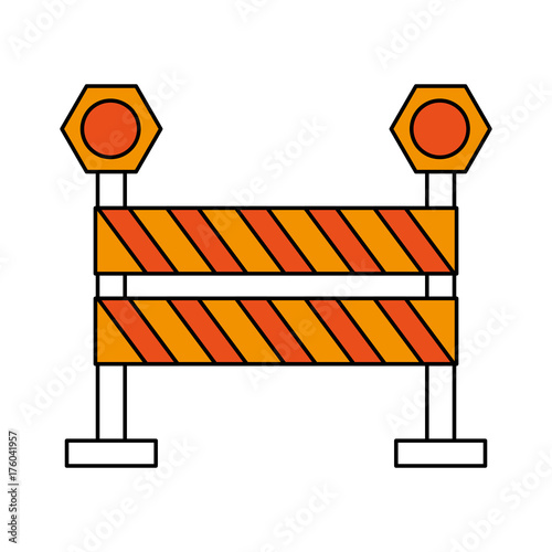 roadblock road sign icon image vector illustration design