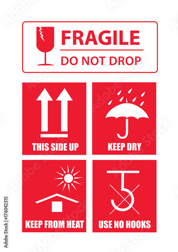 fragile sticker set