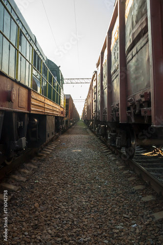 Between two freight trains