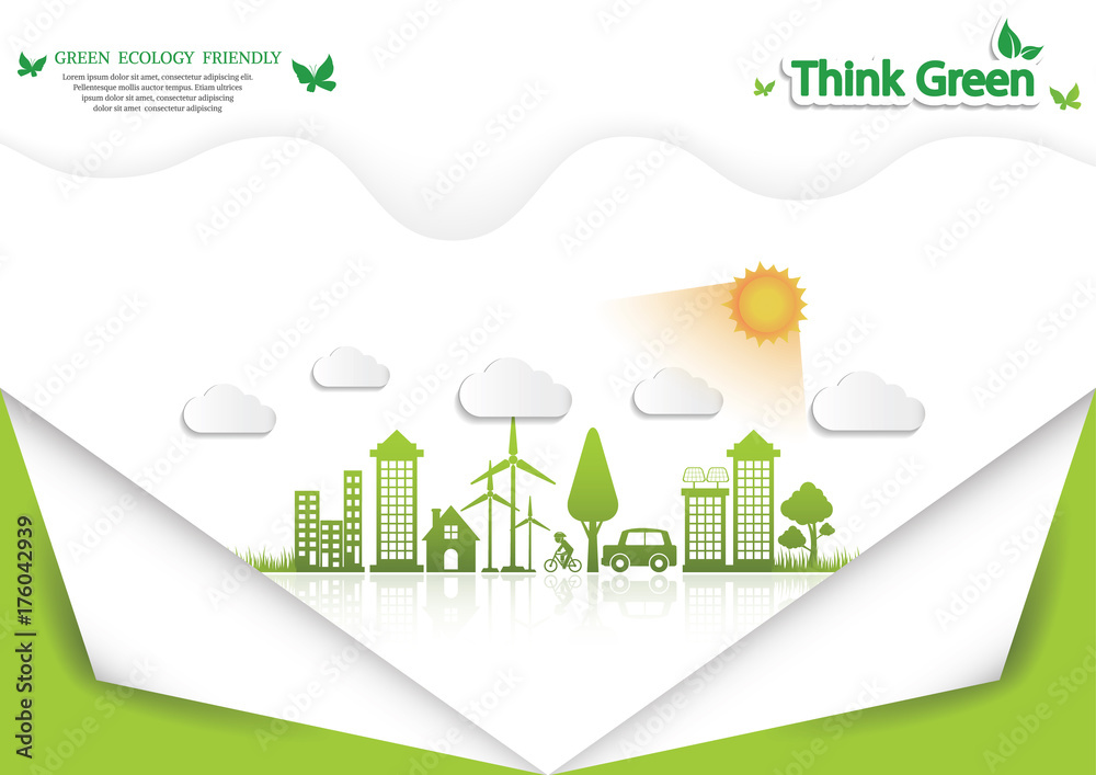 Obraz premium Ecology connection concept background . Vector infographic illustration