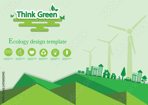 Ecology connection  concept background . Vector infographic illustration