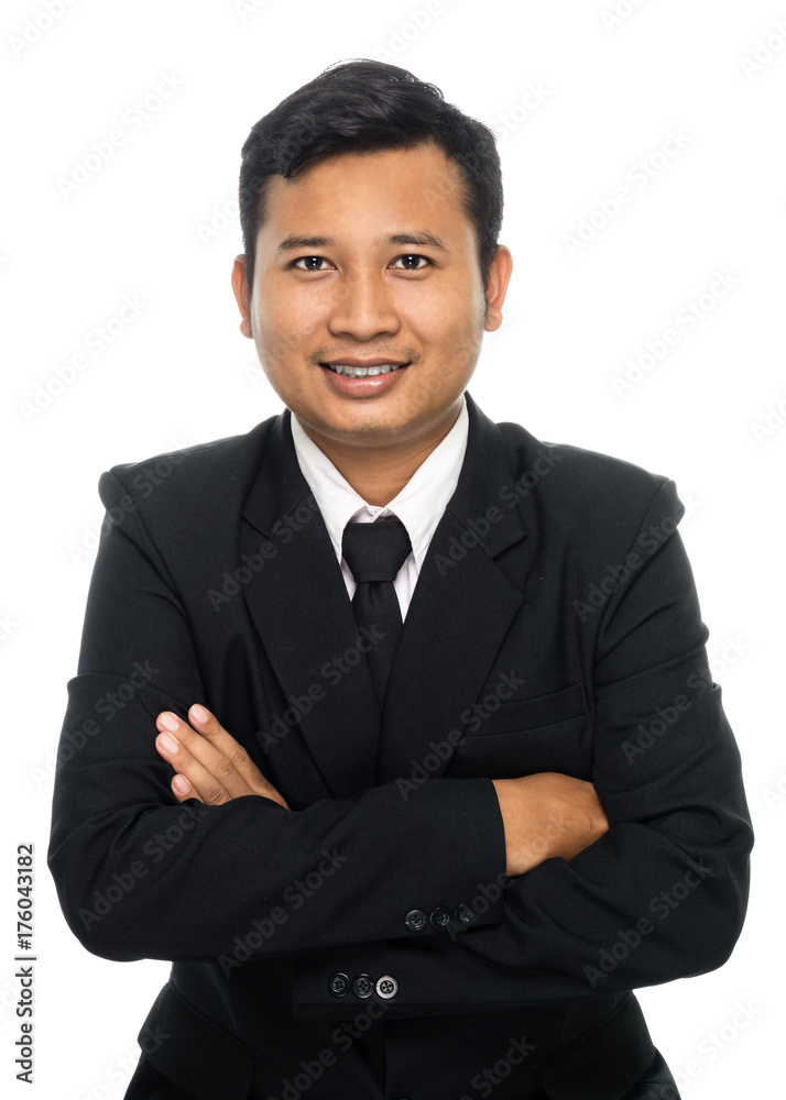 Portrait of a businessman with arms folded. Isolated on white background Portrait of a businessman with arms folded. Isolated on white background