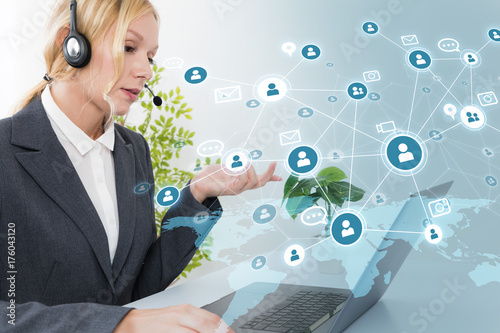 Foto Global communication network concept.