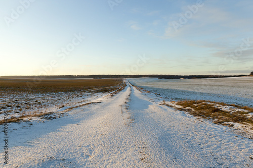 Ruts on a snow-covered road
