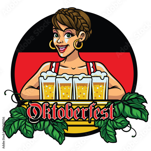 girl of oktoberfest design celebrating the festival