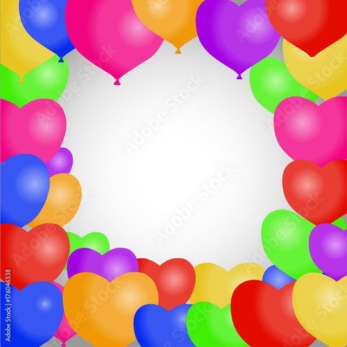 Birthday balloon colorful illustration, a set of realistic birthday balloons