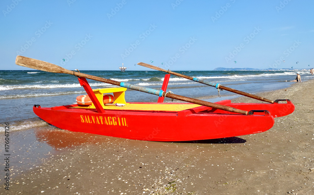 Rimini - Rescue boat at a beach