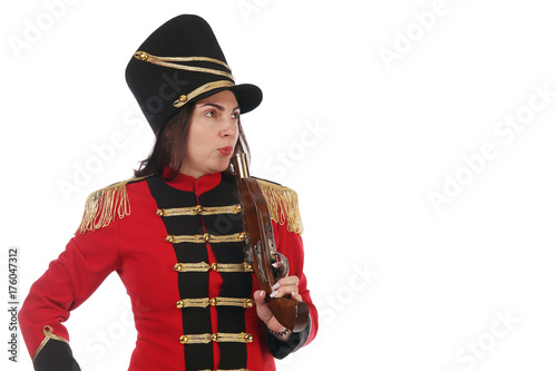 Photos Pretty girl in the costume of a hussar
